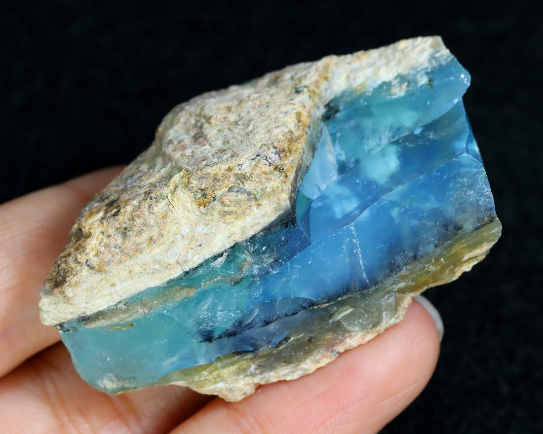Rare Find Natural Peruvian Paraiba Color Andean Ocean Blue Opal Rough (1 of 3)