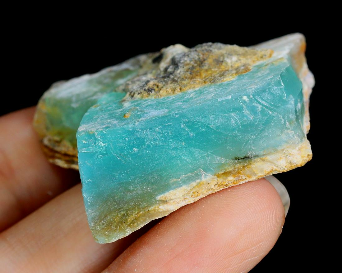 Rare Find Natural Peruvian Paraiba Color Andean Ocean Blue Opal Rough (1 of 3)