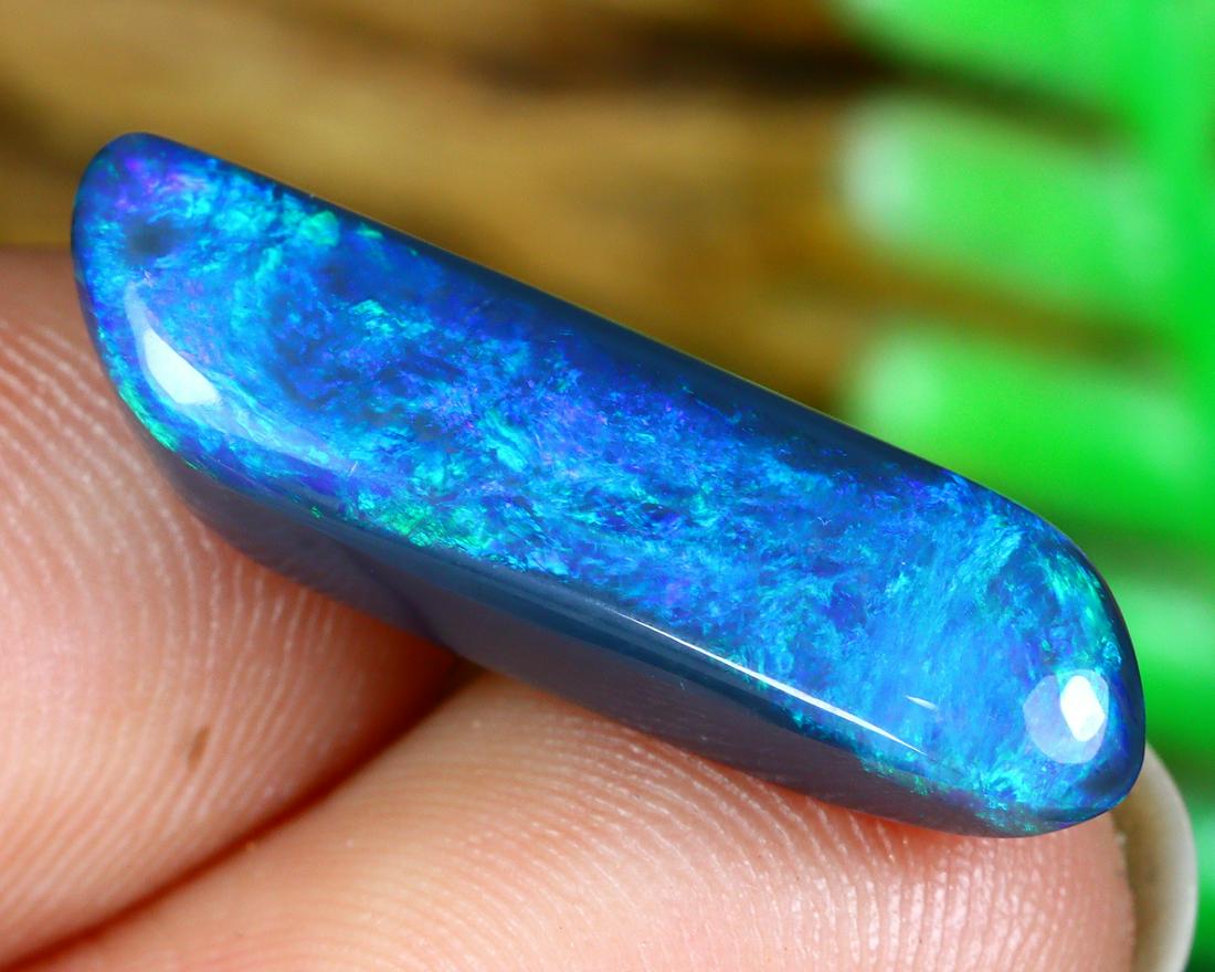 Australian Lightning Ridge Mine Loose Black Opal Dark Solid Opal Cabochon (1 of 4)