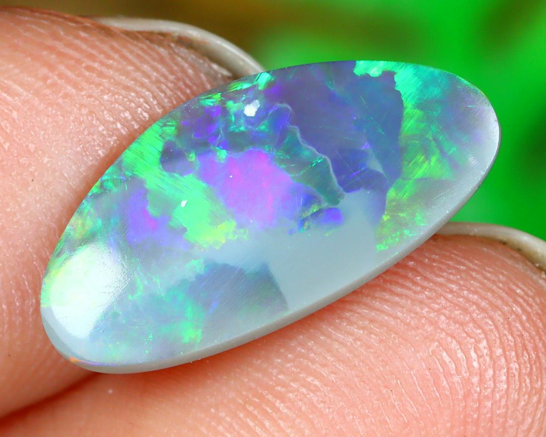 Australian Lightning Ridge Mine Loose Black Opal Dark Solid Opal Cabochon (1 of 4)