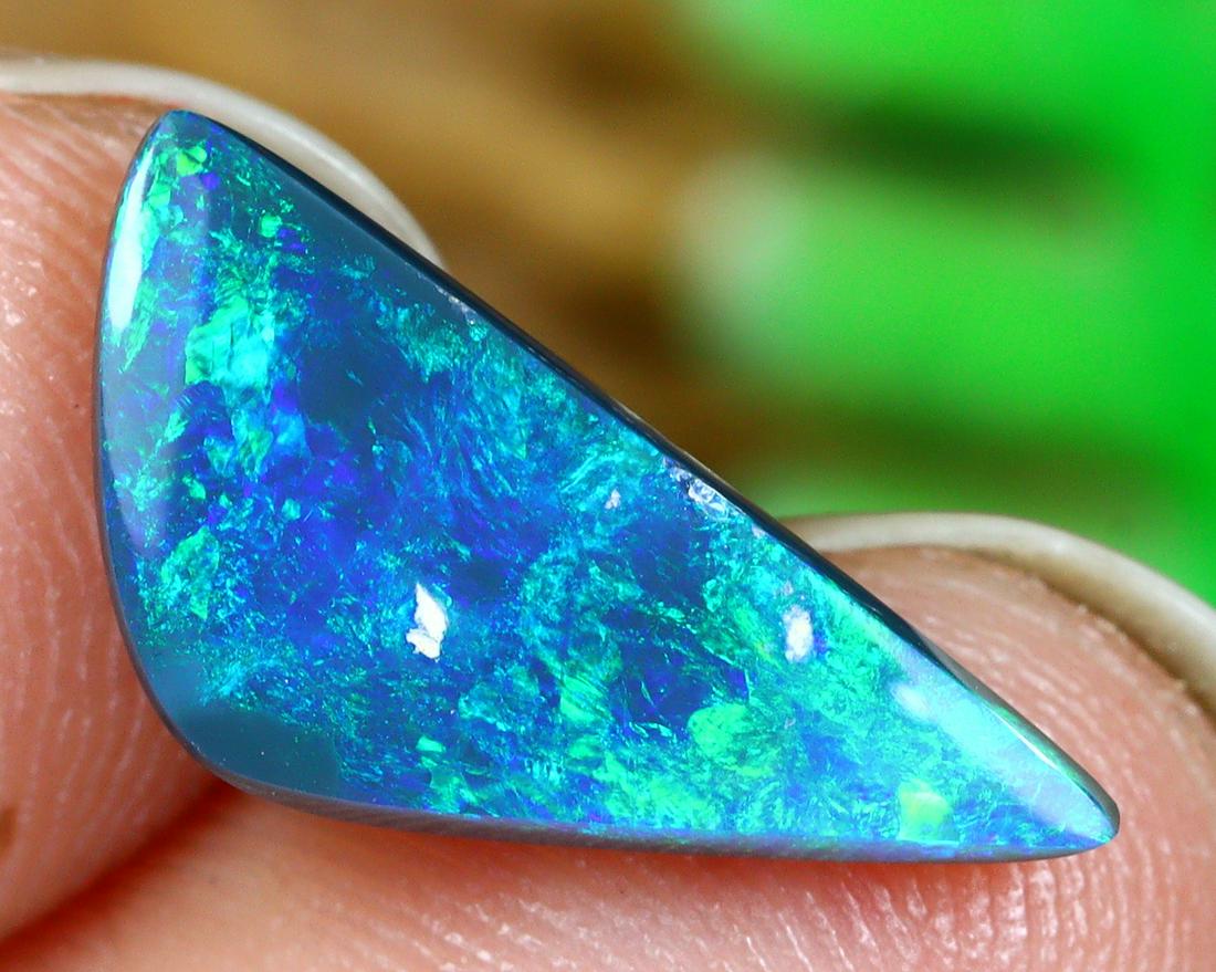 Australian Lightning Ridge Mine Loose Black Opal Dark Solid Opal Cabochon (1 of 4)