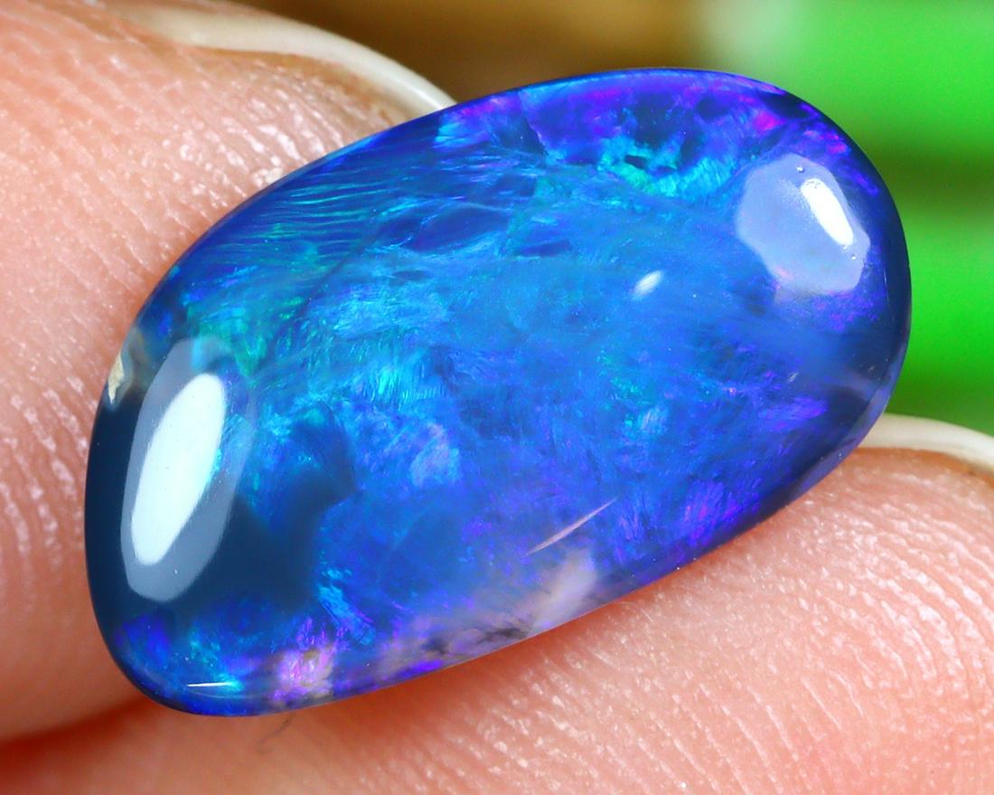 Australian Lightning Ridge Mine Loose Black Opal Dark Solid Opal Cabochon (1 of 4)