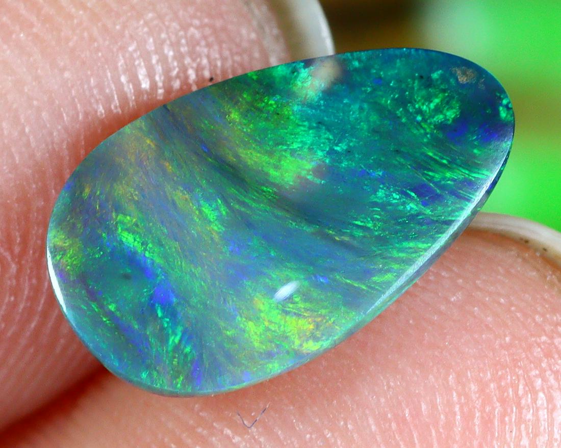 Australian Lightning Ridge Mine Loose Black Opal Dark Solid Opal Cabochon (1 of 4)