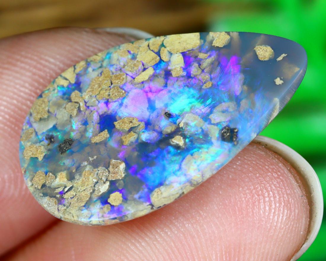 Australian Lightning Ridge Mine Loose Black Opal Dark Solid Opal Cabochon (1 of 4)
