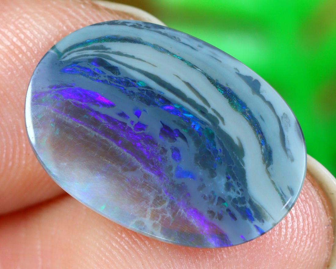 Australian Lightning Ridge Mine Loose Black Opal Dark Solid Opal Cabochon (1 of 4)