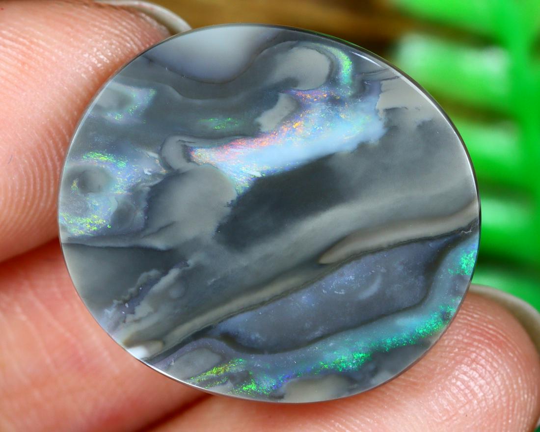 Australian Lightning Ridge Mine Loose Black Opal Dark Solid Opal Cabochon (1 of 4)