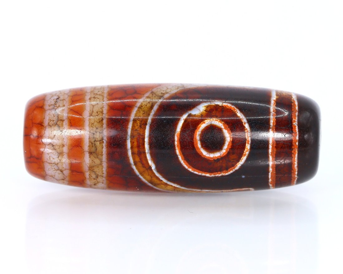 A New Tibetan Dragon Skin 2 Eyes dZi Bead Himalayan Asian Art Collection K59: Dimension: 1 39/64 inches New - Produced within the last 20 years Vintage - Over 20 years of age but less than 100 years of age Antique - Over 100 years of age but less than 500 years of age Ancient -
