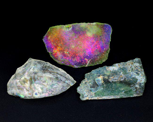 Three Ancient Greco-Roman to Byzantine Period Roman Glass Slags (1 of 3)