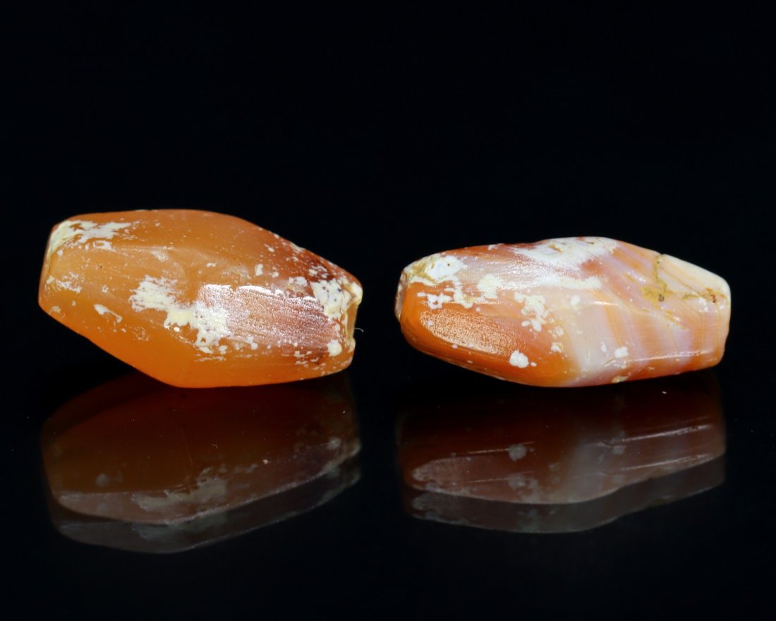Two Ancient Western Asiatic Patinated Carnelian Beads Near East Asian Art Collection (1 of 4)