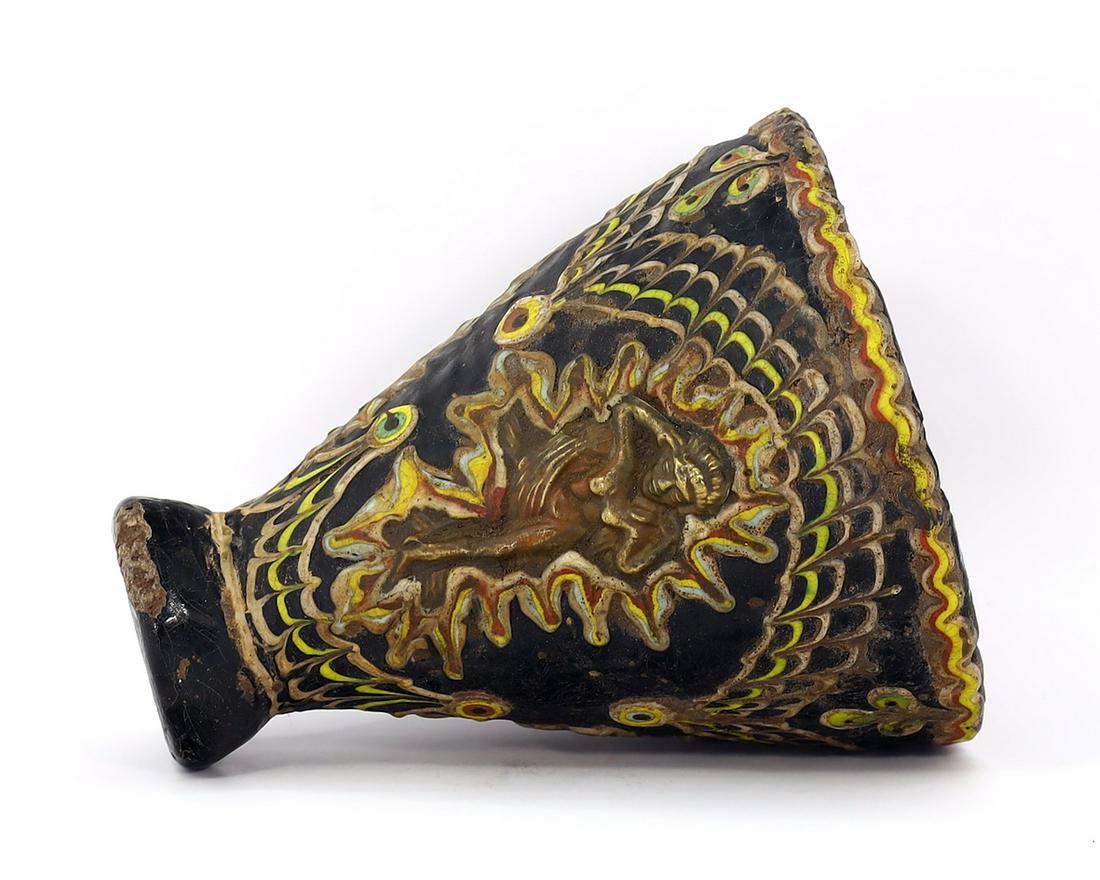 4 21/64 Inches Ancient Western Asiatic Phoenician Roman Glass Cup: Dimension: 4 21/64 inches New - Produced within the last 20 years Vintage - Over 20 years of age but less than 100 years of age Antique - Over 100 years of age but less than 500 years of age Ancient -