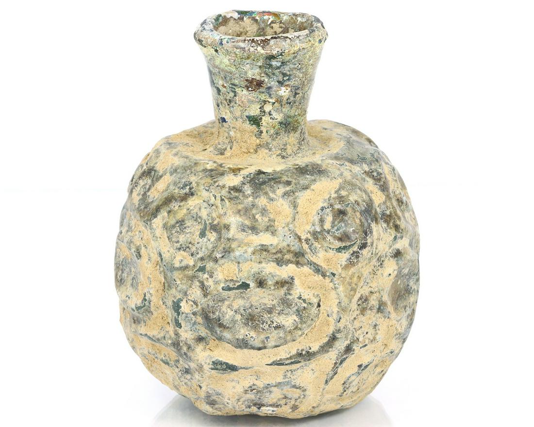 An Ancient Western Asiatic Roman Glass Unguentarium Flask Vessel Art Antique (1 of 4)