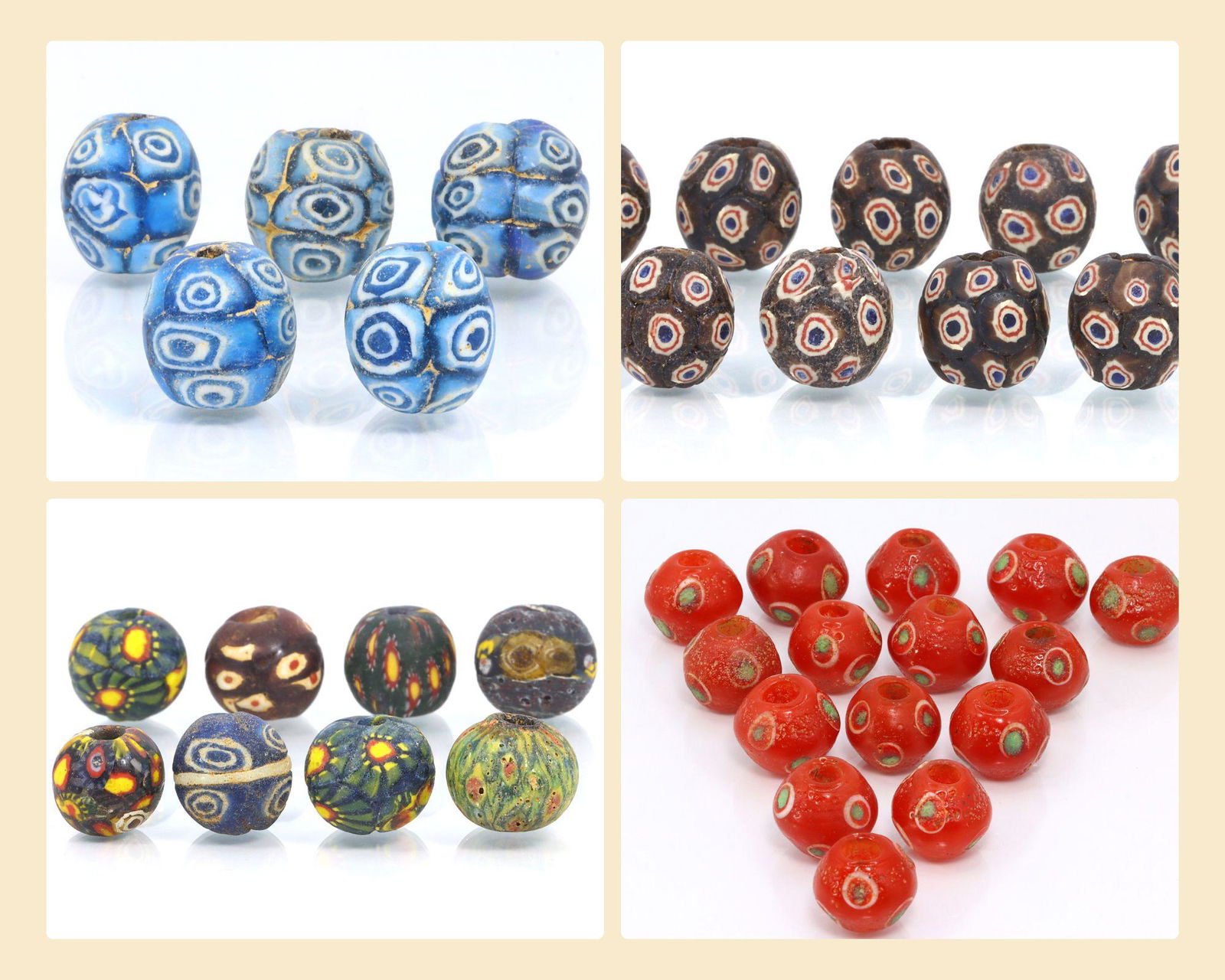 Four Lots of Assorted Murano Millefiori Glass Paperweights Venetian Art Glass: Dimension: 19x19mm (Biggest Size) Thousand Planet Auction House Season 2 Asian Treasure Hunt Auction, auction including Abstract Oil Painting, Sculptures & Carvings, Statues & Statuettes, Bust Carving