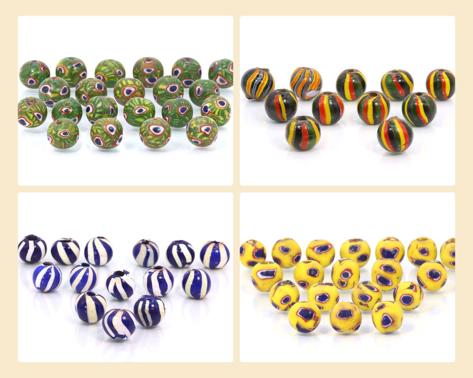 Four Lots of Assorted Murano Millefiori Glass Paperweights Venetian Art Glass: Dimension: 19x17mm (Biggest Size) Thousand Planet Auction House Season 2 Asian Treasure Hunt Auction, auction including Abstract Oil Painting, Sculptures & Carvings, Statues & Statuettes, Bust Carving