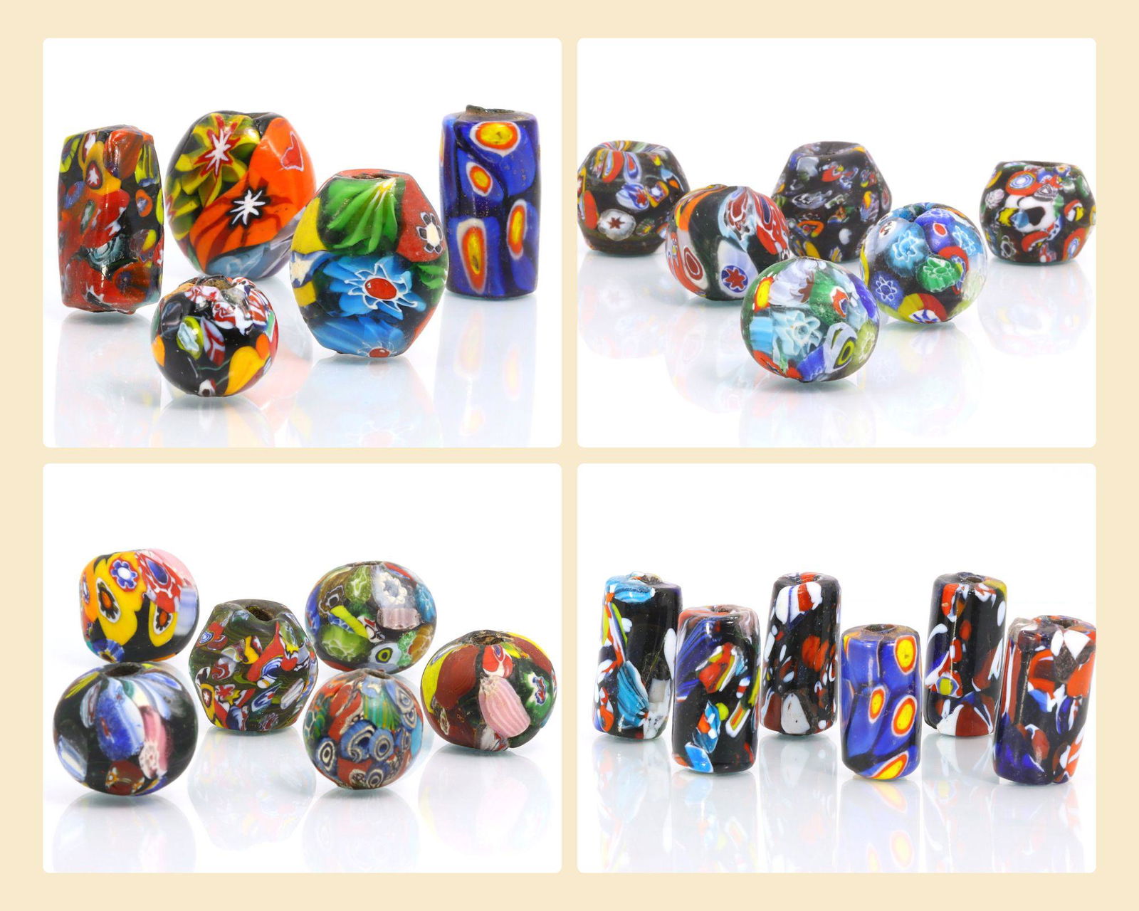 Four Lots of Assorted Murano Millefiori Glass Paperweights Venetian Art Glass: Dimension:31x16mm (Biggest Size) Thousand Planet Auction House Season 2 Asian Treasure Hunt Auction, auction including Abstract Oil Painting, Sculptures & Carvings, Statues & Statuettes, Bust Carving,