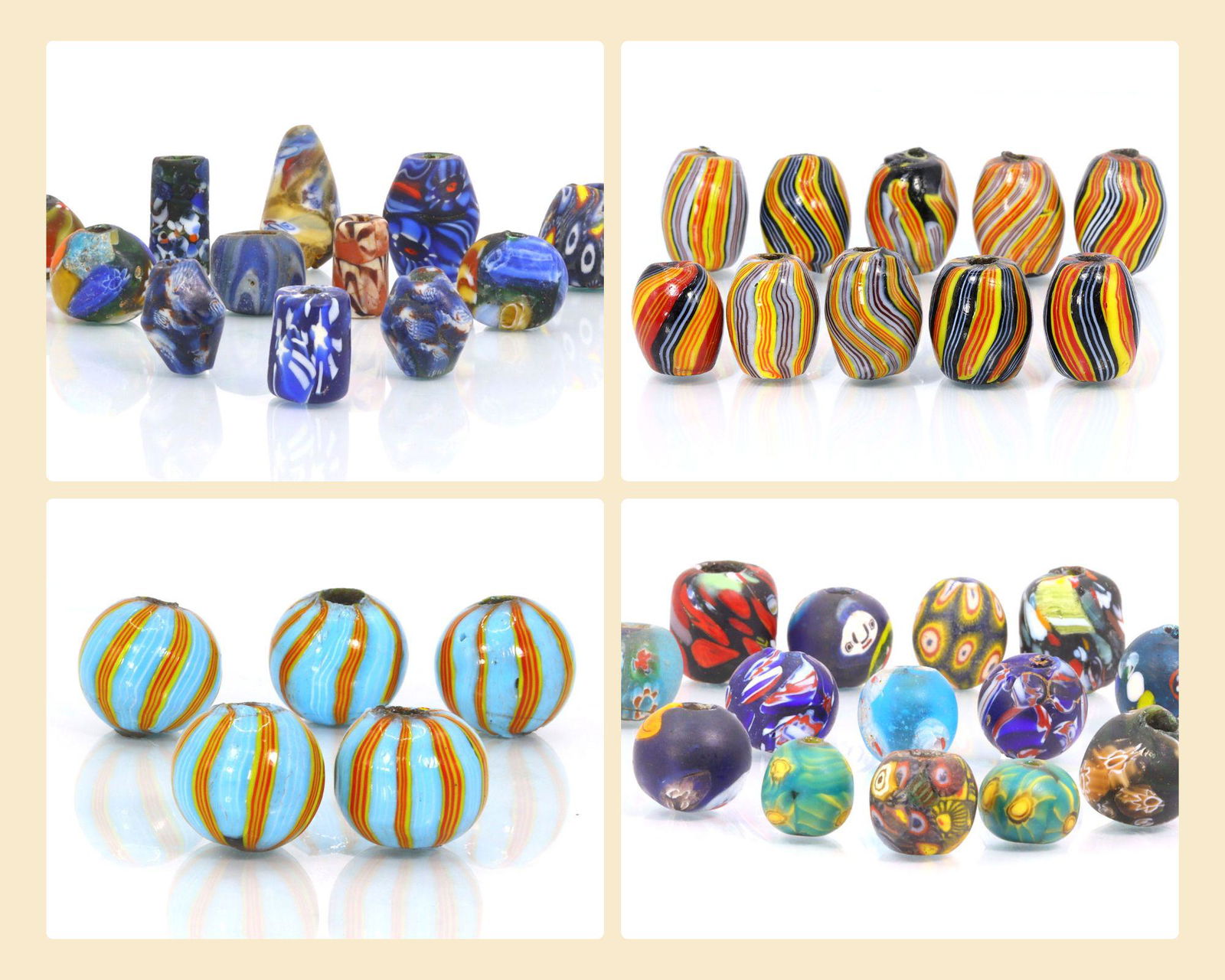 Four Lots of Assorted Murano Millefiori Glass Paperweights Venetian Art Glass: Dimension: 22x17mm (Biggest Size) Thousand Planet Auction House Season 2 Asian Treasure Hunt Auction, auction including Abstract Oil Painting, Sculptures & Carvings, Statues & Statuettes, Bust Carving