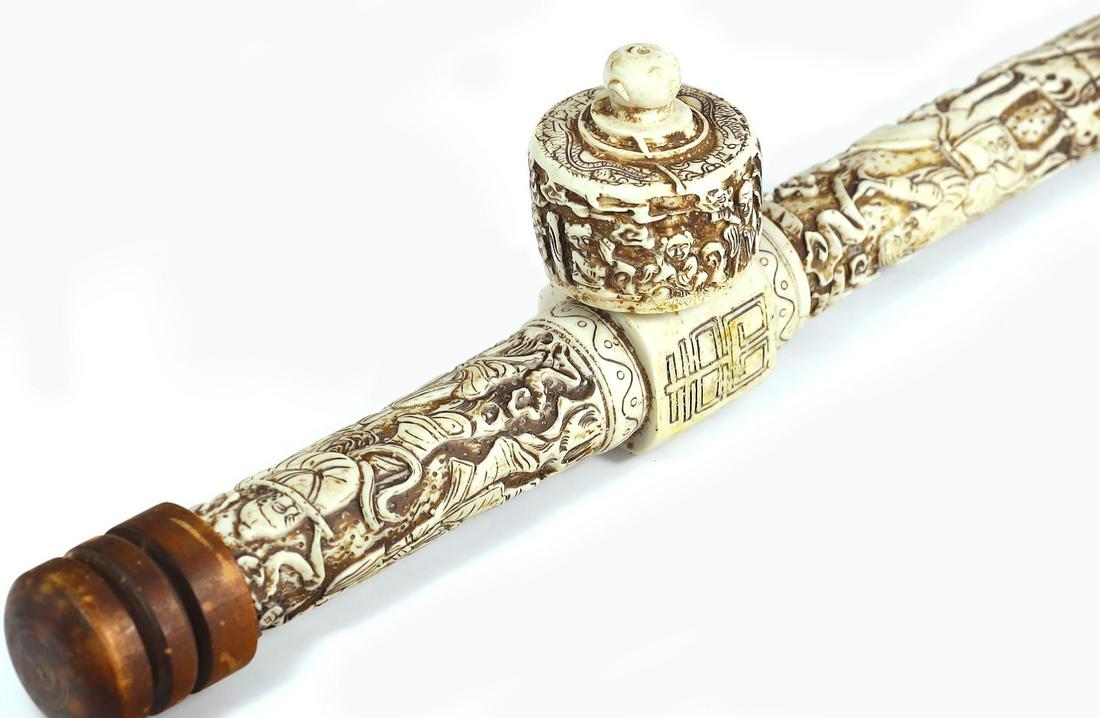 Collectibles Decorated Chinese Handwork Carved Dragon Old Long Smoking Pipe: Length:15 5/32 inches Thousand Planet Auction House Season 2 Asian Treasure Hunt Auction, auction including Abstract Oil Painting, Sculptures & Carvings, Statues & Statuettes, Bust Carving, Signet Rin