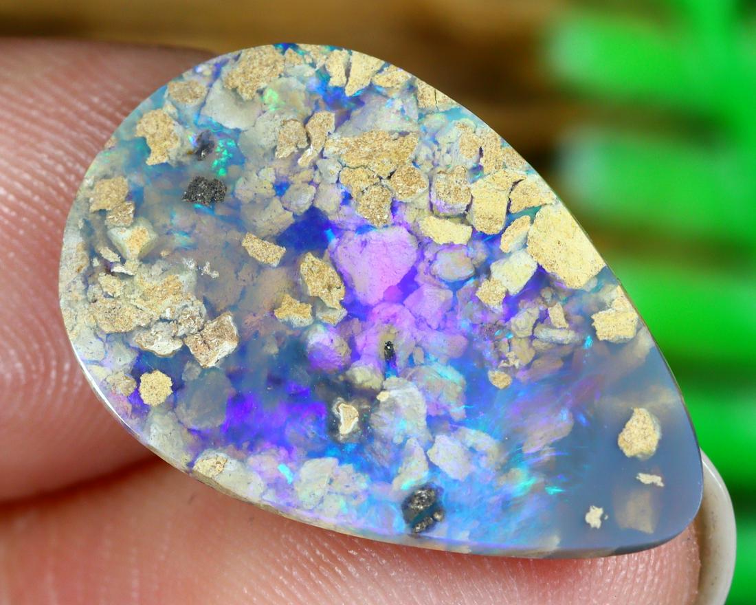 4.5Ct Natural Loose Australian Lightning Ridge Black Opal Cabochon (1 of 4)