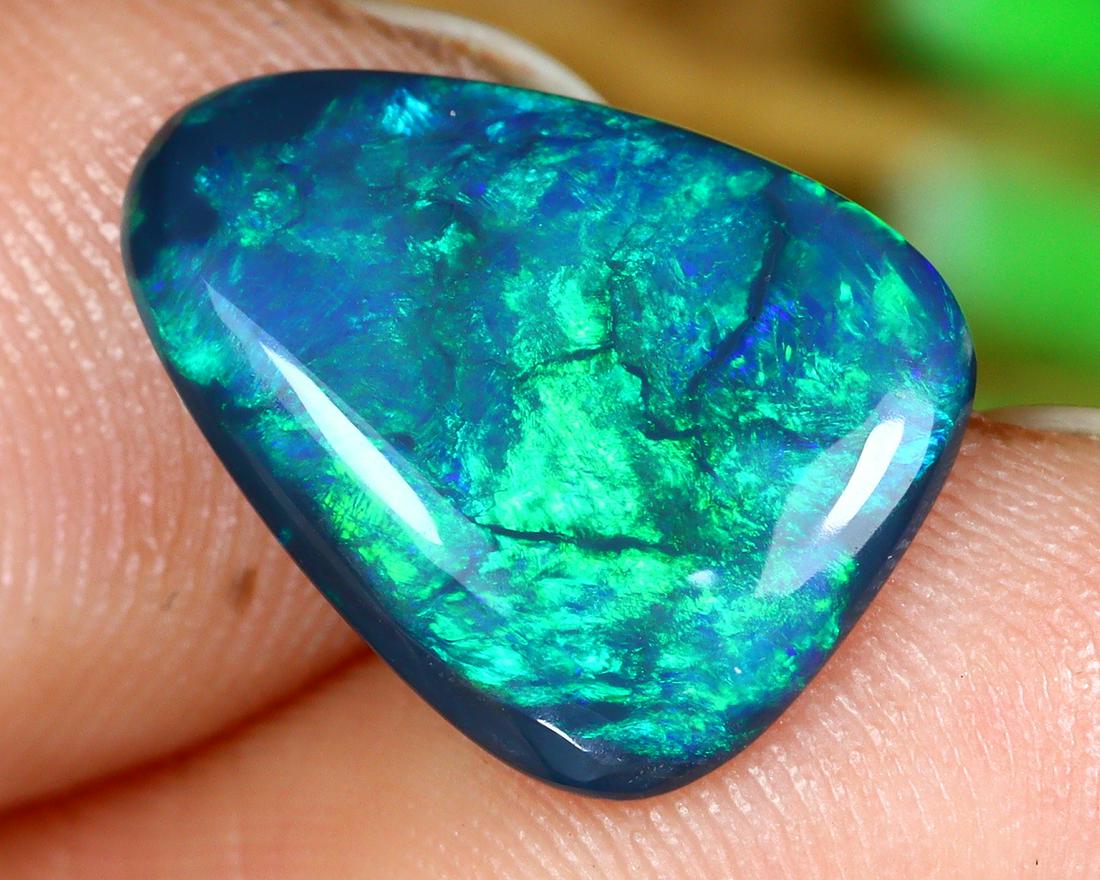 1.99Ct Natural Loose Australian Lightning Ridge Black Opal Cabochon (1 of 4)