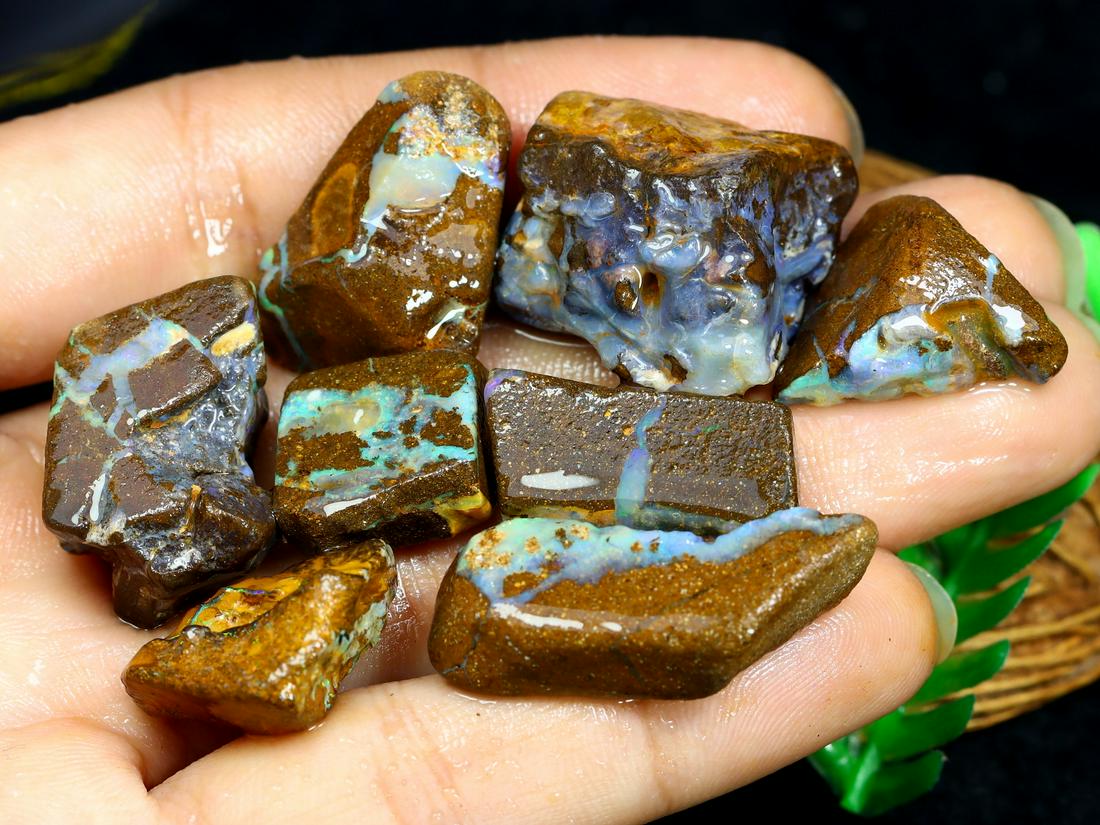 211.5Ct Natural Australian Koroit Yowah Boulder Opal Rough Specimens: Dimension: 24x22mm Natural History of Australian Opal & Mineral Auction by Thousand Planet Auction House featuring the beauty of Boulder Opal art in cabochon cutting and rough, well known Australian L