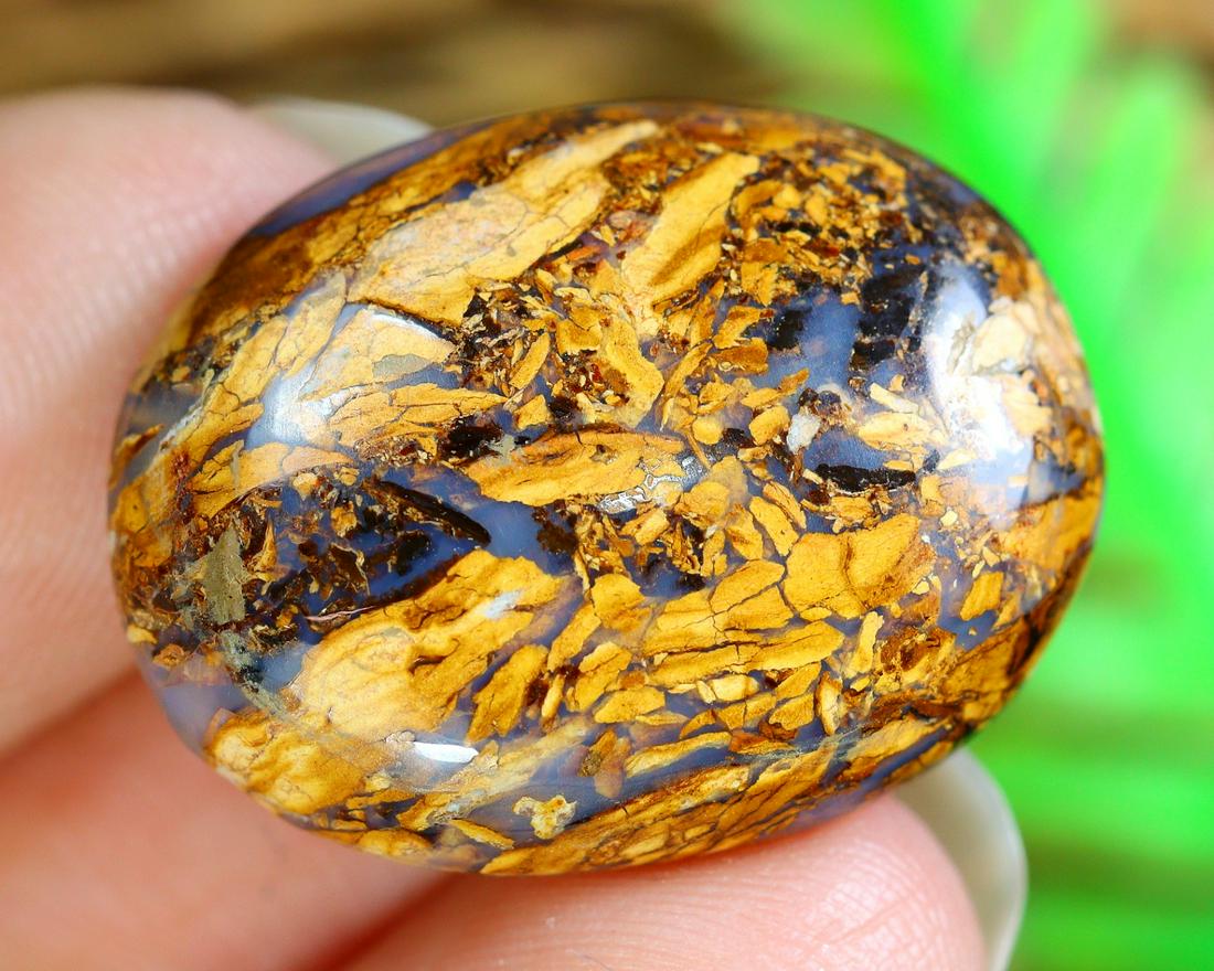 11.3Ct Natural Loose Australian Koroit Yowah Boulder Opal Cabochon: Dimension: 20.8x16.3mm Natural History of Australian Opal & Mineral Auction by Thousand Planet Auction House featuring the beauty of Boulder Opal art in cabochon cutting and rough, well known Australi