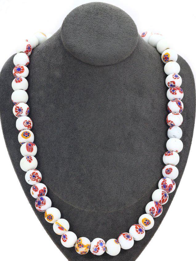 191Gram Murano Millefiori Glass Paperweights Venetian Art Glass Beads Necklace (1 of 4)