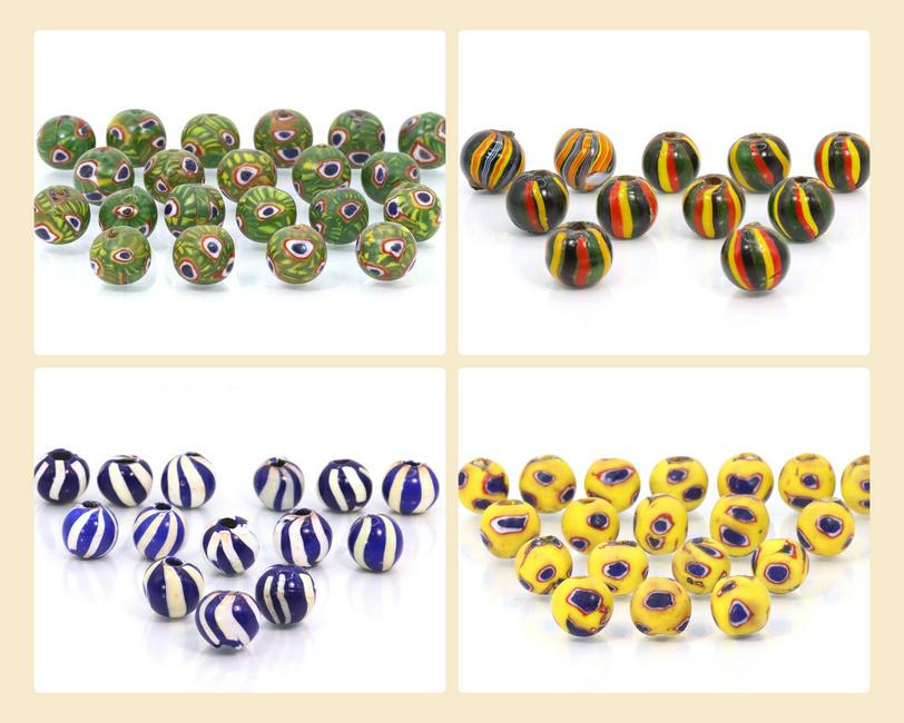 242Gram Murano Millefiori Glass Paperweights Venetian Art Glass Beads Necklace (1 of 5)