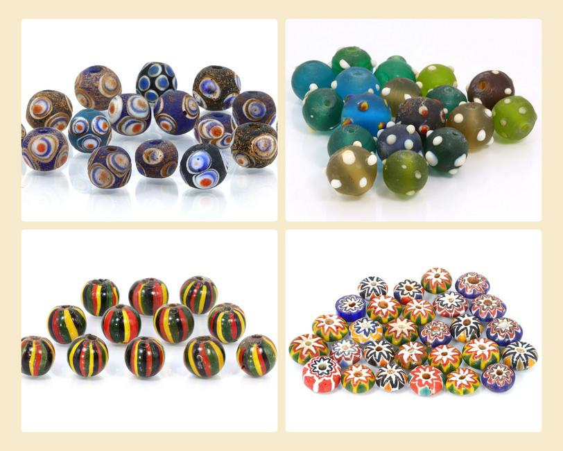 232Gram Murano Millefiori Glass Paperweights Venetian Art Glass Beads Necklace (1 of 5)