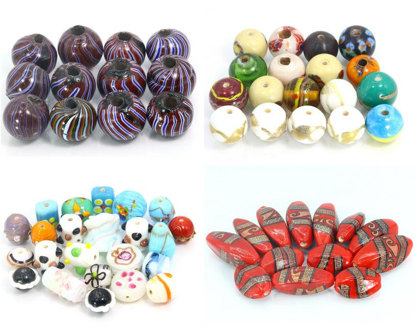 351Gram Murano Millefiori Glass Paperweights Venetian Art Glass Beads Necklace (1 of 5)