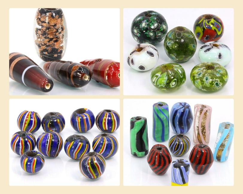 308Gram Murano Millefiori Glass Paperweights Venetian Art Glass Beads Necklace (1 of 5)