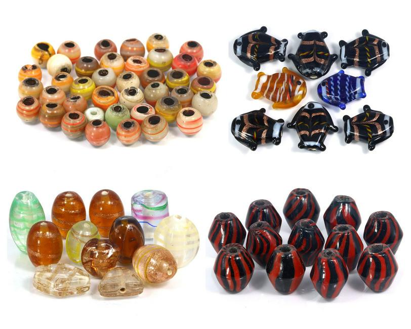 260Gram Murano Millefiori Glass Paperweights Venetian Art Glass Beads Necklace (1 of 5)