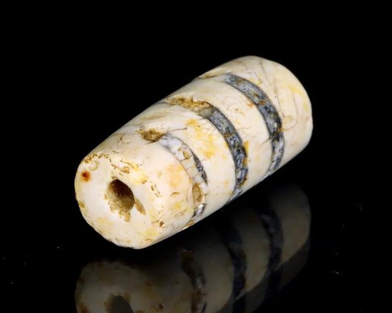 4Ct Tibetan Agate Rare Black Line 3 Stripes Chung DZi Bead Asian Art (1 of 4)