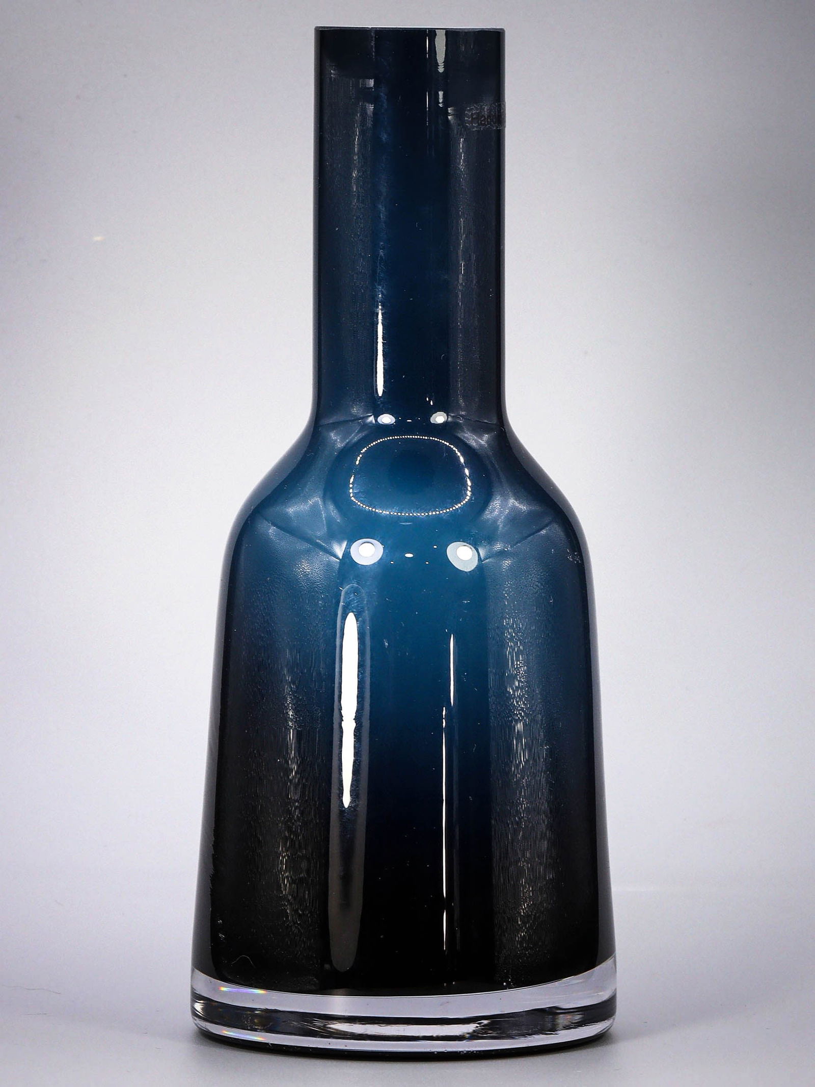 Vintage 1980s Krosno Poland Bubble Base Decanter Cobalt BLUE Blown Glass (1 of 4)