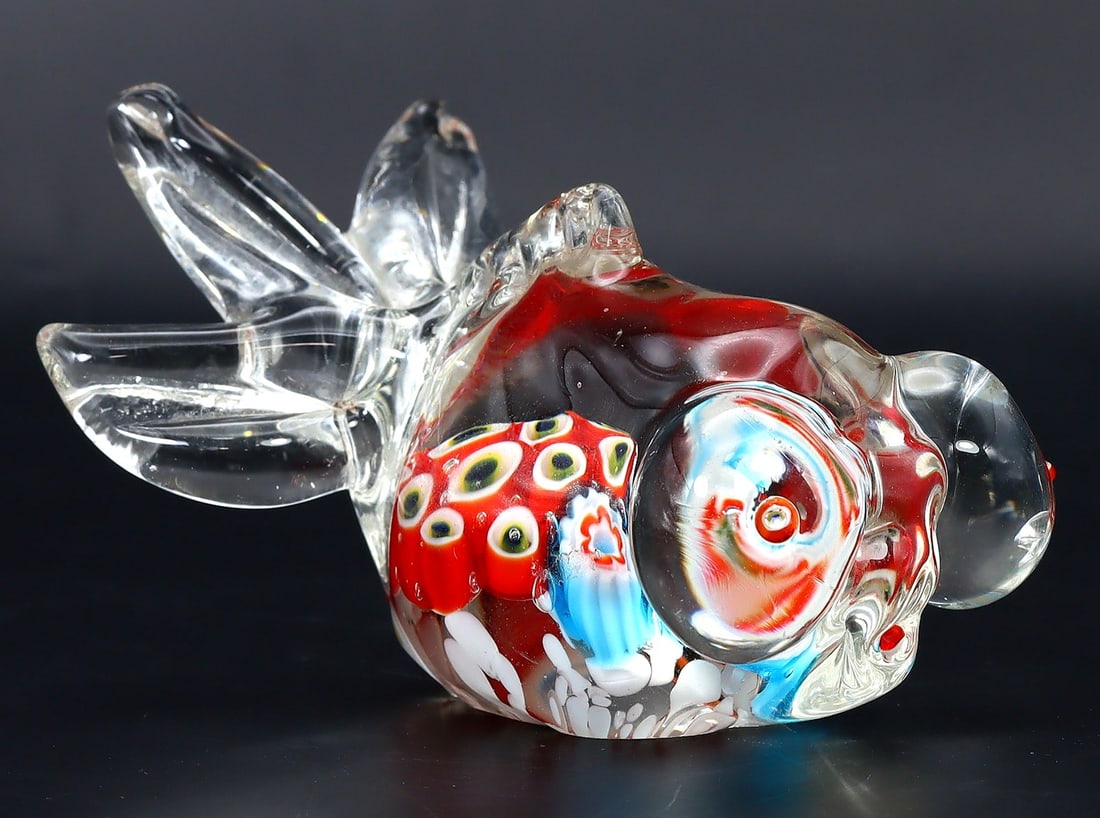 Fish Blown Glass Paperweights Figurines Art Glass Miniature (1 of 4)