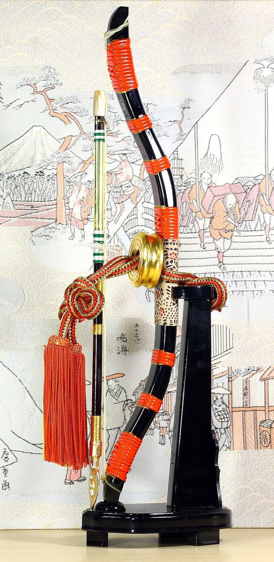 Vintage Japanese Boy's Day Bow Arrow And Display Stand Set Amulet Yumiya (1 of 3)