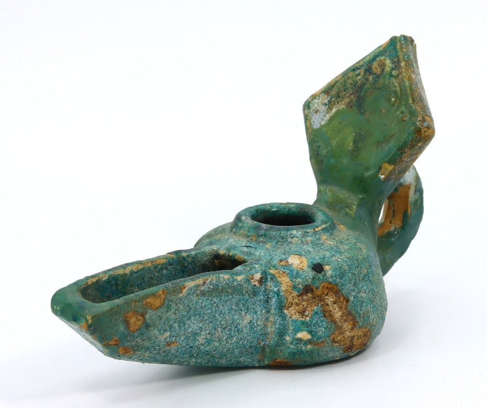 Antique 11th Century Islamic Seljuk Glazed Oil Lamp Alibaba Lamp (1 of 4)