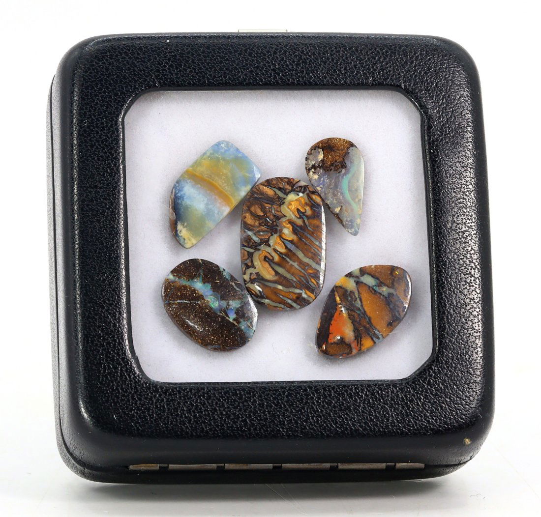 26Ct Box of Five Australian Koroit Yowah Boulder Opal Cabochon (1 of 2)