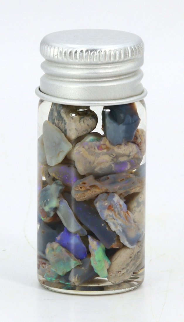 54Ct Collection of Australian Lightning Ridge Opal Rough Jar (1 of 4)
