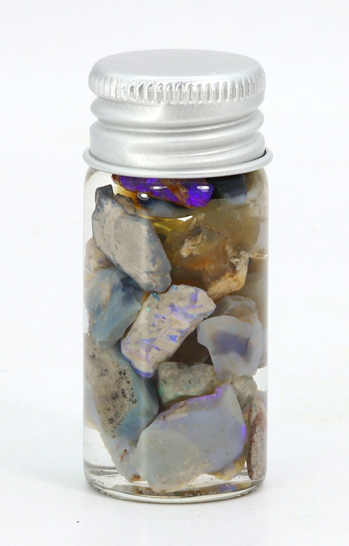 55Ct Collection of Australian Lightning Ridge Opal Rough Jar (1 of 4)