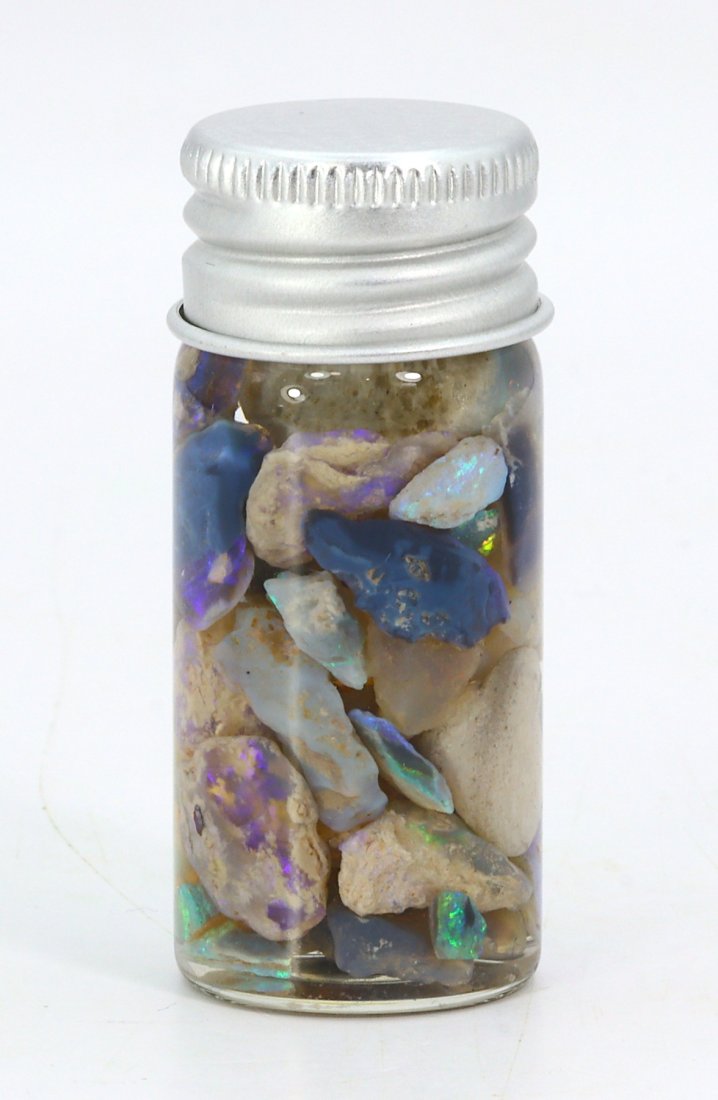 53Ct Collection of Australian Lightning Ridge Opal Rough Jar (1 of 4)