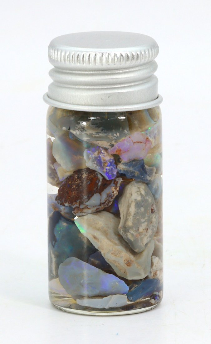 53Ct Collection of Australian Lightning Ridge Opal Rough Jar (1 of 5)