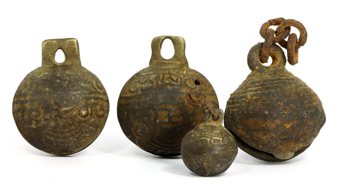 Group of Southeast Asian Antique Bronze Copper Bells Artifacts (1 of 2)