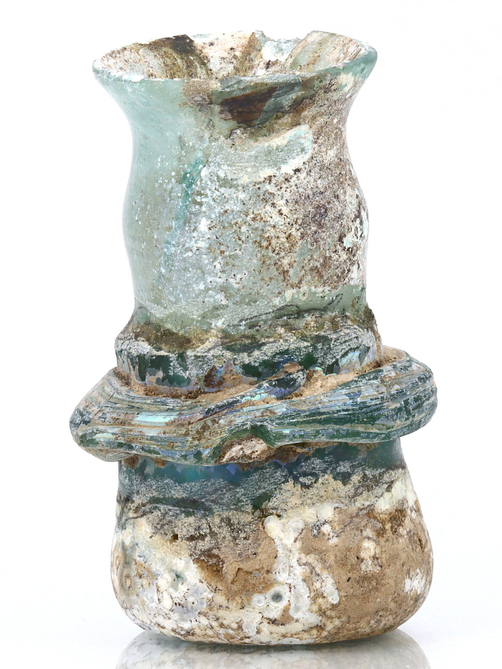 An Ancient Western Asiatic Roman Glass Unguentarium Flask Vessel Art Antique (1 of 4)