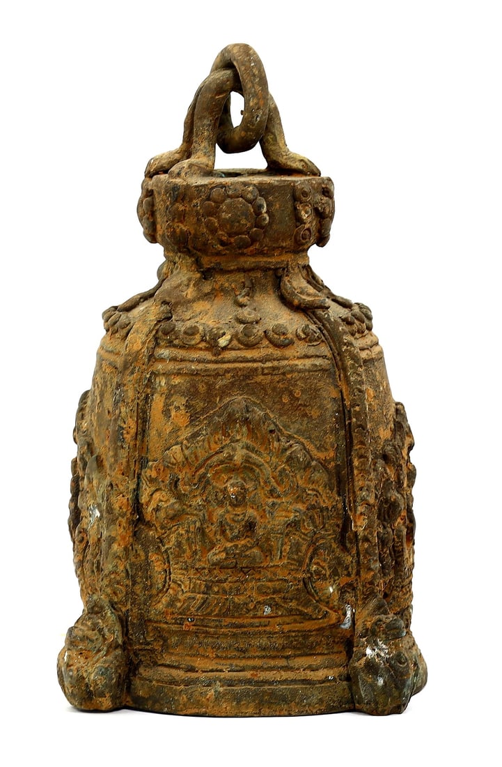 Vintage Southeast Asian Bronze Bell with Buddha Image (1 of 4)