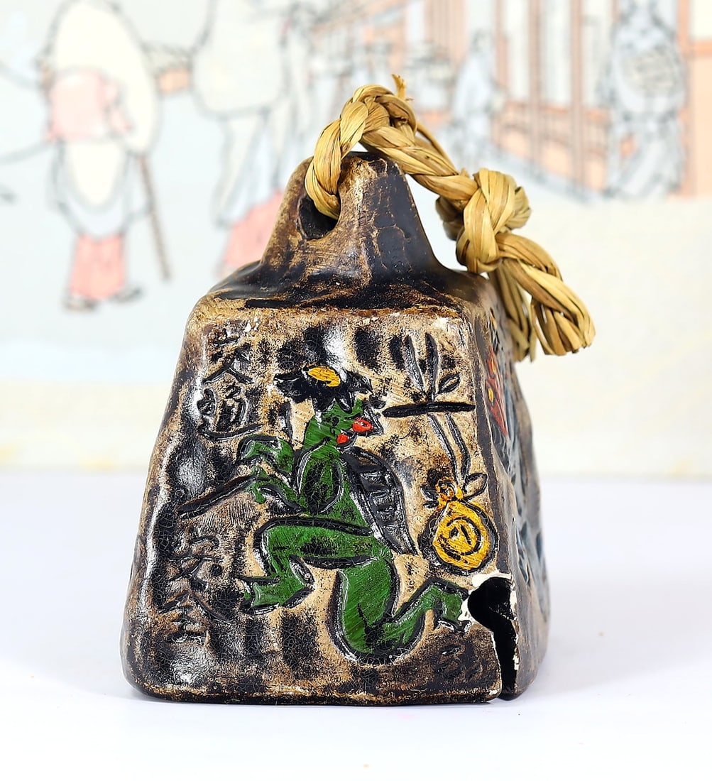 Vintage Japanese Handmade Ceramic Clay Doll Bell (1 of 5)