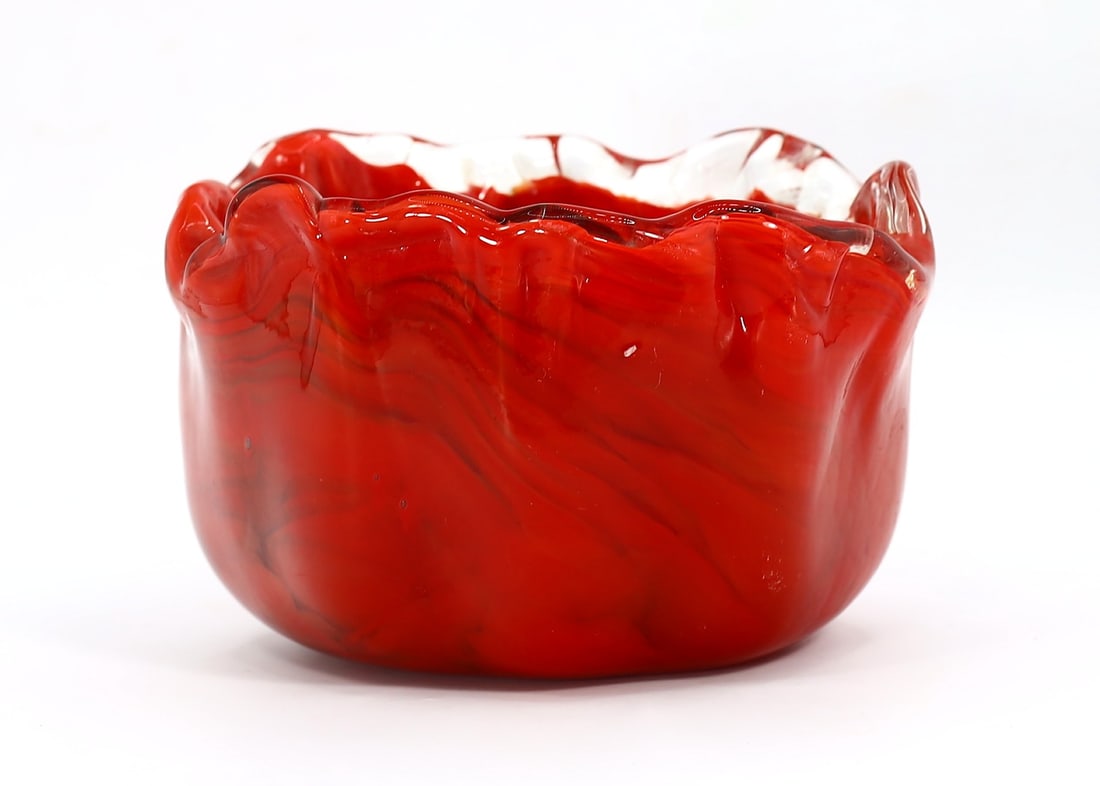 Vintage Murano Art Glass Ruby Red Bowl (1 of 4)