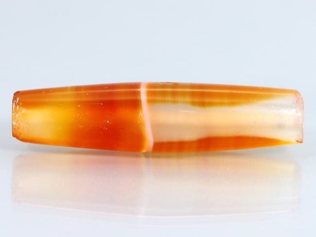 Antique Vintage Old Tibetan Pyu Striped Agate Carnelian Bead: 34.3x8.4mm Weight: 19 carat (Before Packing) Thousand Planet Auction House Season 5: Ten2Go Antique Beads Collection Auction. A bargain hunter's, fixer-upper's, and pack-rat's dream come true! Our Ten