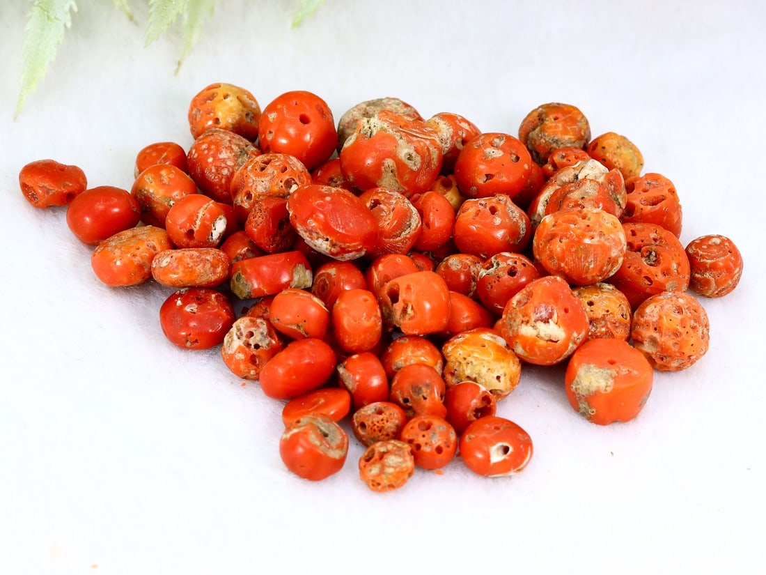 Old Himalayan Tibetan Red Coral Beads Lot Collection (1 of 2)