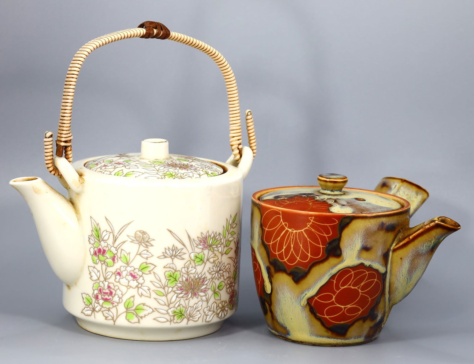 2 Vintage Japanese Kyusu Kutani Porcelain Tea Pots (1 of 5)