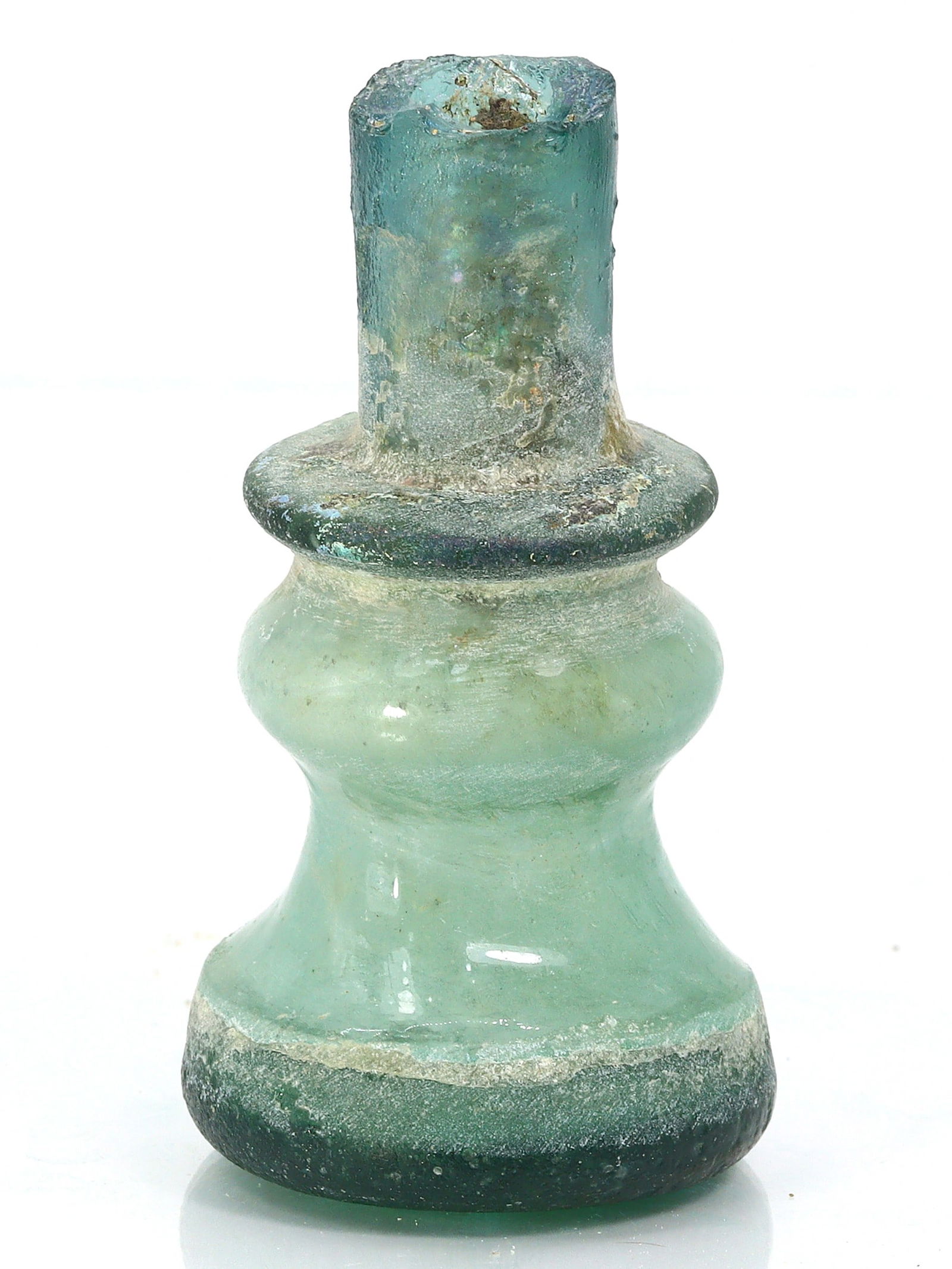 2.5"inches Ancient Western Asiatic Roman Glass Unguentarium Cup Art Antique (1 of 4)