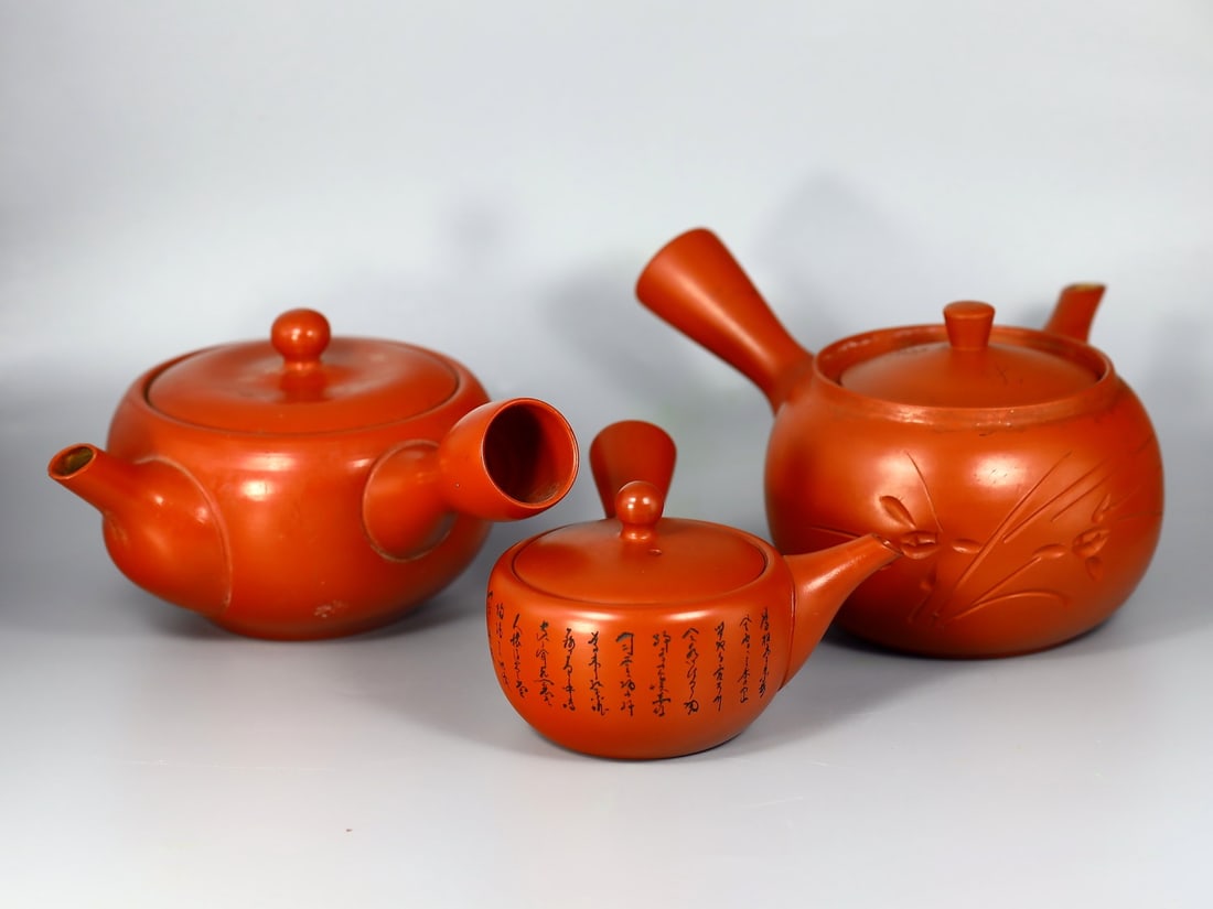 3 Vintage Japanese YiXing Clay Kyusu Teapots (1 of 4)